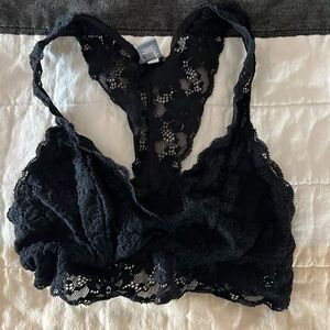 Aerie black lace racer back bralette